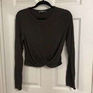 Long sleeve green crop top